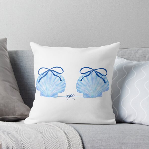 Item preview, Blue Watercolor Seashells Bikini Top with Bows Mermaid Aesthetic designed and sold by trixie666.