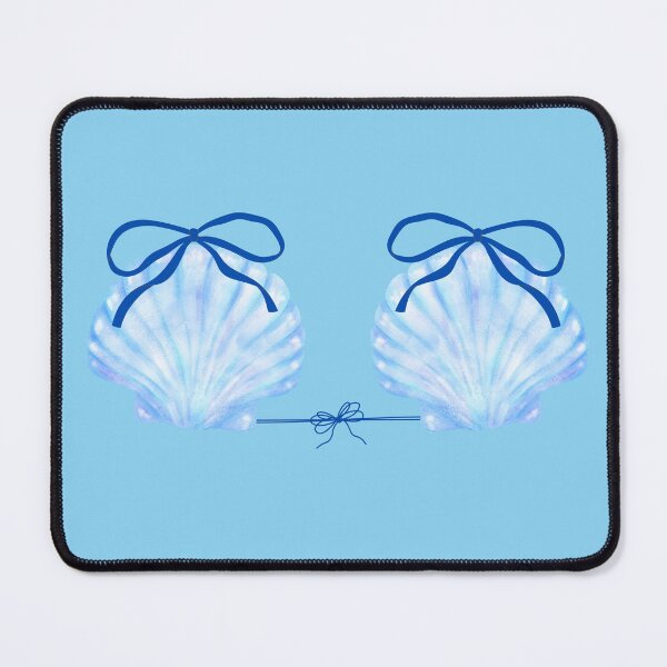 Item preview, Blue Watercolor Seashells Bikini Top with Bows Mermaid Aesthetic designed and sold by trixie666.