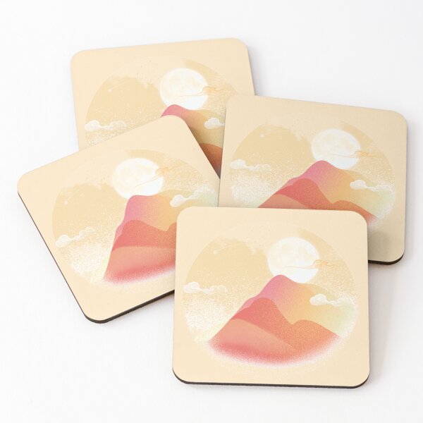 Item preview, Sunset Mountain Silhouette | Boho Desert Sun Circle Art designed and sold by alizye.