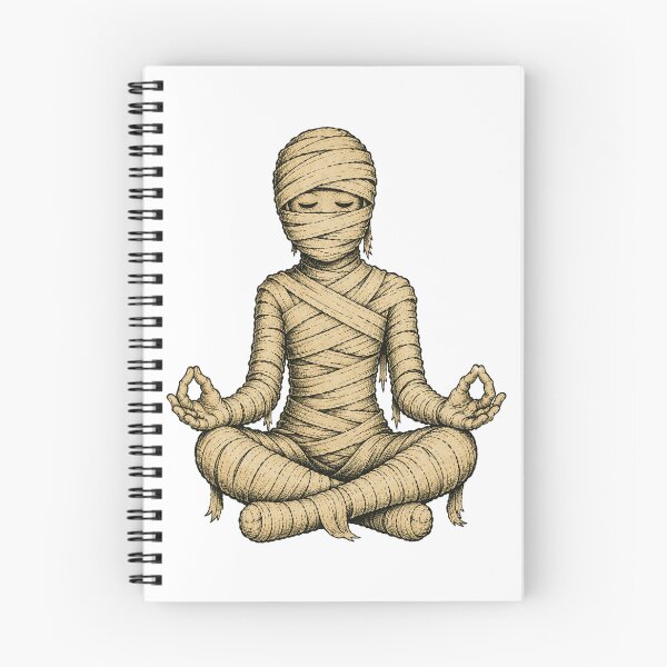 Item preview, Meditating Mummy | Vintage Halloween Illustration | Retro Zen Mummy Art designed and sold by Rewind Society.