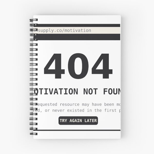 Item preview, 404 Motivation Not Found Funny Programmer Coder Nerdy Tech Design designed and sold by deadpansupplyco.