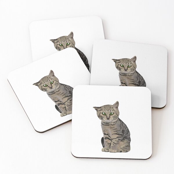 Item preview, Green Eyed Tabby Cat Digital Illustration designed and sold by YourSweetJourney.