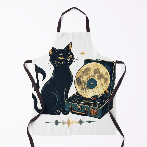 Item preview, Midnight Cat Spinning Moonlight Vinyl designed and sold by ProperMockup.