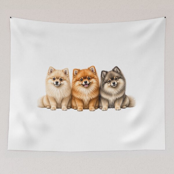 Item preview, Three Little Hearts Pomeranian Puppies designed and sold by SabraDD.
