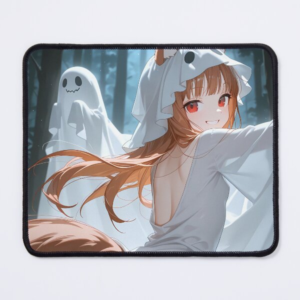 Item preview, Holo Spice And Wolf Hooded Ghost In Moonlit Night Forest designed and sold by SolenneAzur.