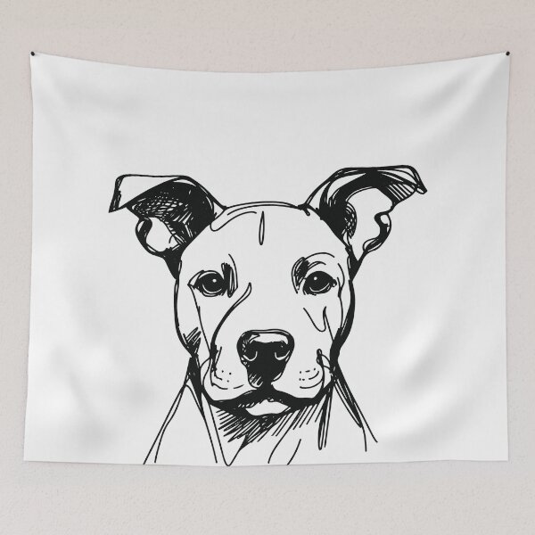 Item preview, Rescue Pitbull Dog | Cute Dog Sketch designed and sold by pixiedustpaint.