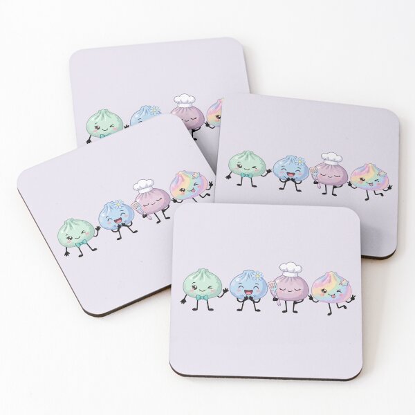 Item preview, Kawaii Dumpling Friends – Pastel Squishy Dumpling Crew designed and sold by EmeraldeaArt.