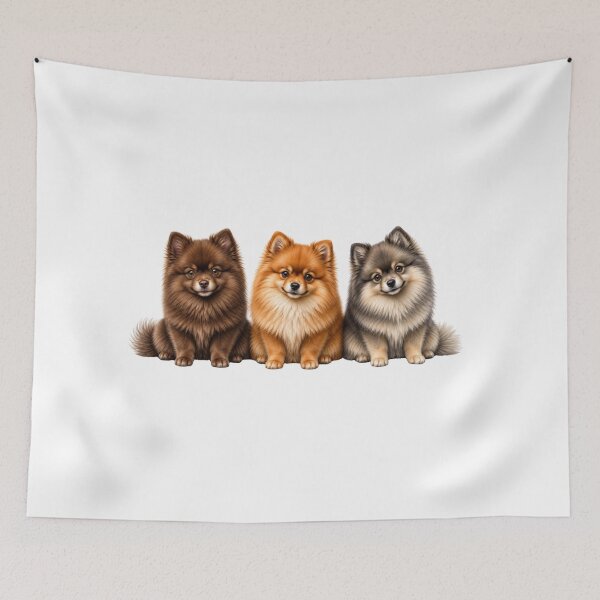 Item preview, Three Little Hearts Pomeranian Puppies designed and sold by SabraDD.