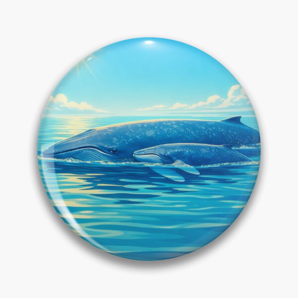 Item preview, Blue Whale Marine Life Digital Animal Art designed and sold by kakarikihill.