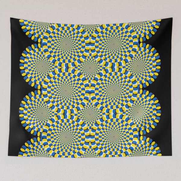 Item preview, Mesmerizing Blue & Yellow Spinning Circles Optical Illusion designed and sold by Outlet Raloel.