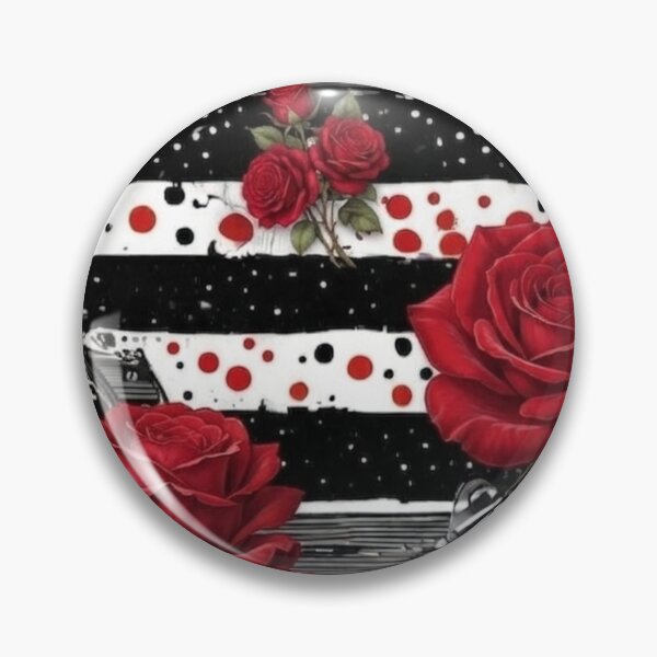 Item preview, Red Roses Pattern: Elegant Black and White Floral Aesthetic designed and sold by Golden Threads Studio.