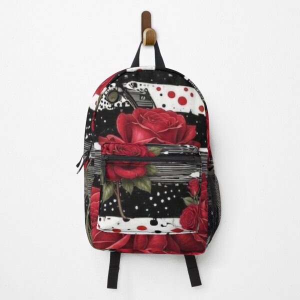 Item preview, Red Roses Pattern: Elegant Black and White Floral Aesthetic designed and sold by Golden Threads Studio.