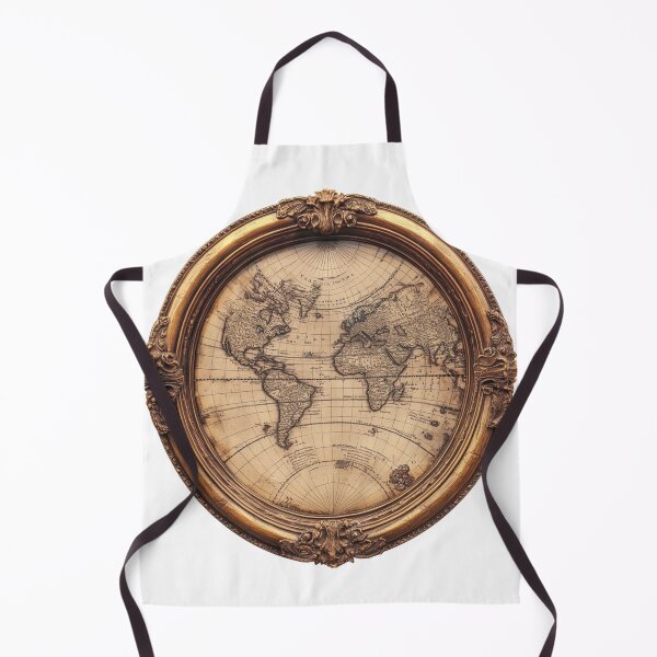 Item preview, Antique Hemispherical World Map on Parchment in Ornate Gilded Baroque Frame designed and sold by epx-av.