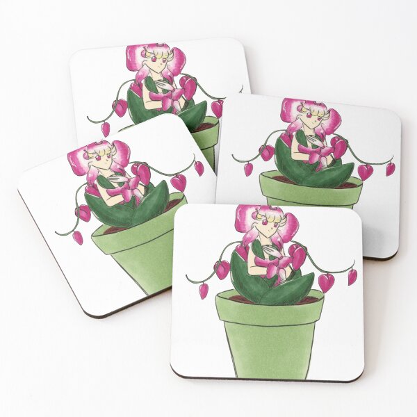 Item preview, Botanical Plant Fairy Girl sitting in Green Flowerpot Illustration designed and sold by PumpkinSpell.