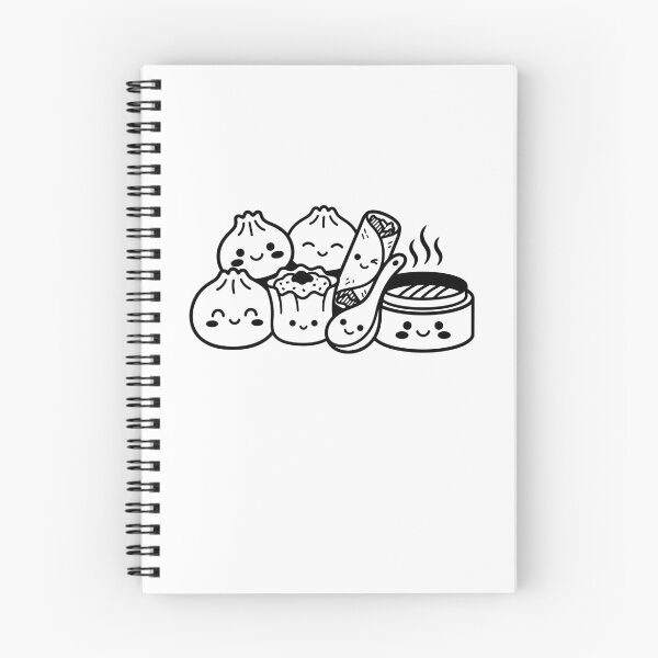 Item preview, Kawaii Dim Sum Characters – Cute Food Illustration with Spoon Bamboo Steamer designed and sold by EmeraldeaArt.