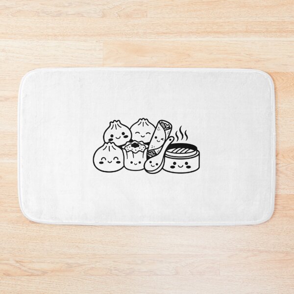 Item preview, Kawaii Dim Sum Characters – Cute Food Illustration with Spoon Bamboo Steamer designed and sold by EmeraldeaArt.