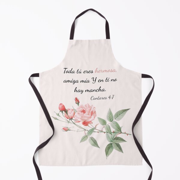 Item preview, Spanish Bible Verse Cantares 4:7 Vintage Pink Rose Poster designed and sold by bible-prints.