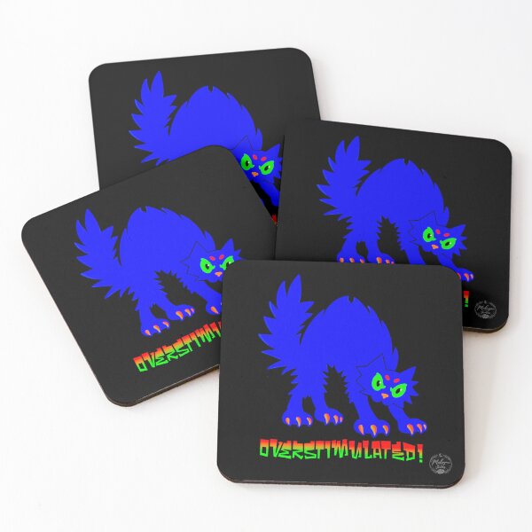 Item preview, Overstimulated! Neon Blue Cat designed and sold by malaynasart.