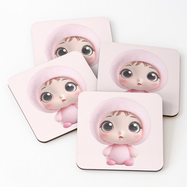 Item preview, Soft Pink Plush Baby Wax Figure Art Toy designed and sold by CuteSlothWorld.