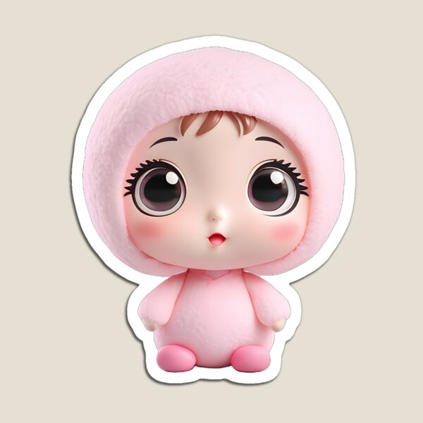 Item preview, Soft Pink Plush Baby Wax Figure Art Toy designed and sold by CuteSlothWorld.
