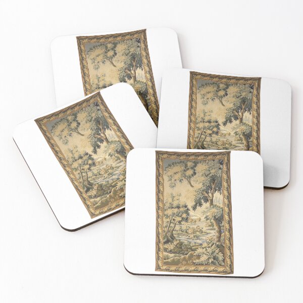 Item preview, Vintage French Tapestry Reproduction - Classical Verdure Forest Landscape Wall Hanging designed and sold by T-shirts for hot people .