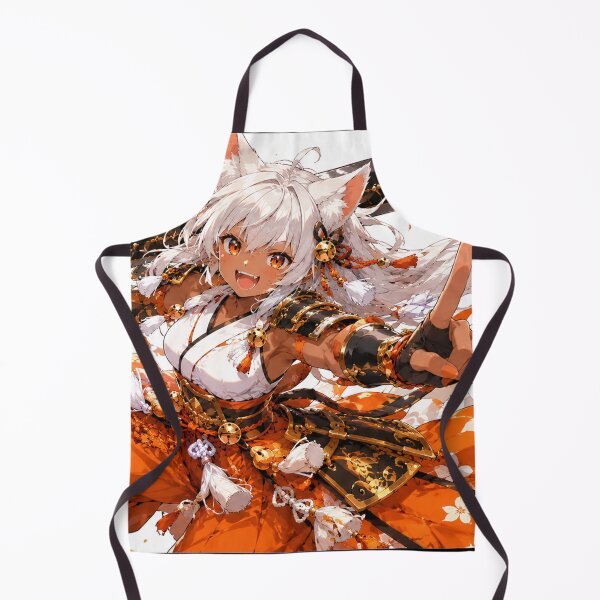 Item preview, Anime Cat Samurai Warrior in Orange and Gold designed and sold by Japan-kanji-ya.