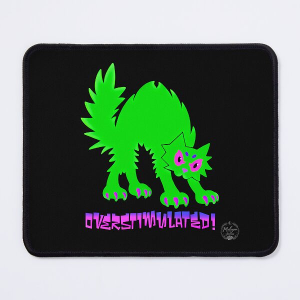 Item preview, Overstimulated! Neon Green Cat designed and sold by malaynasart.