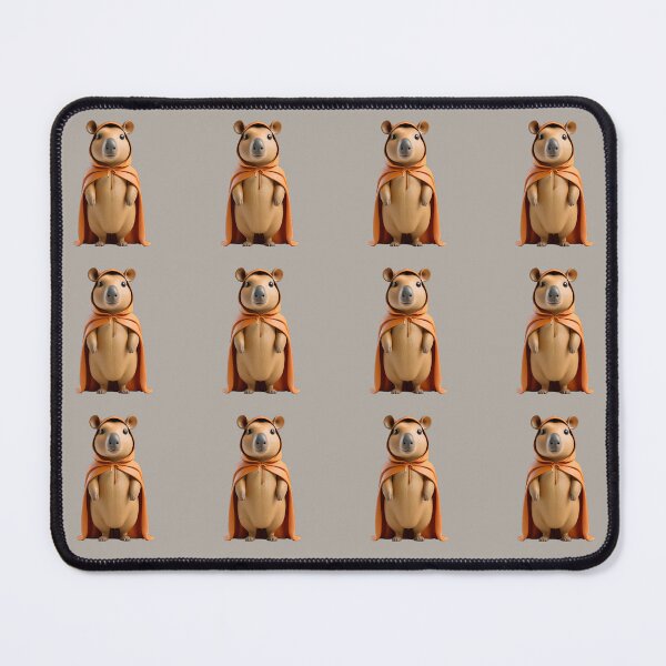 Item preview, Brave Capybara Guardian in Orange Hero Cloak Wax Figure designed and sold by CuteSlothWorld.