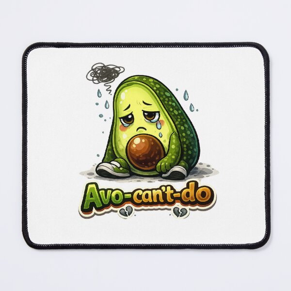 Item preview, Avo-can't-do Sad Avocado Funny Food Pun designed and sold by RaulWeirdAndFun.