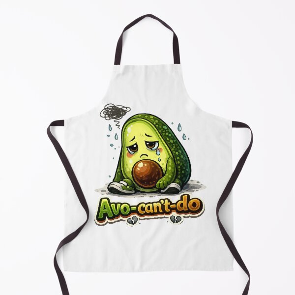 Item preview, Avo-can't-do Sad Avocado Funny Food Pun designed and sold by RaulWeirdAndFun.