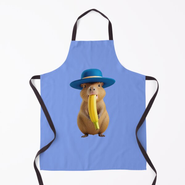 Item preview, Stylish Capybara with Blue Bowler Hat and Banana designed and sold by CuteSlothWorld.