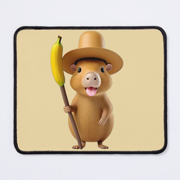 Item preview, Cute Capybara Wizard with Banana Staff Figure designed and sold by CuteSlothWorld.