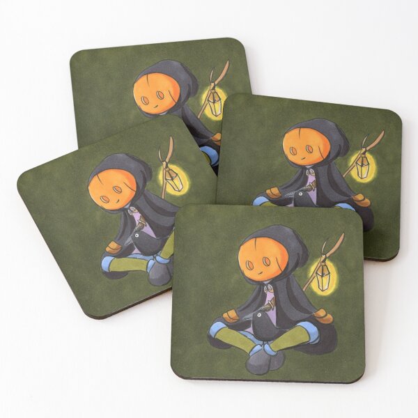 Item preview, Cozy Pumpkin Head Wanderer with Cloak Crow and Lantern designed and sold by PumpkinSpell.