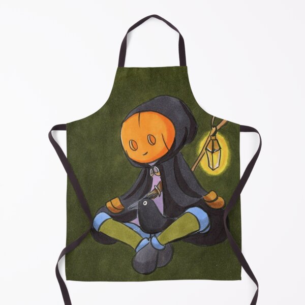 Aperçu de l'œuvre Cozy Pumpkin Head Wanderer with Cloak Crow and Lantern créée et vendue par PumpkinSpell.