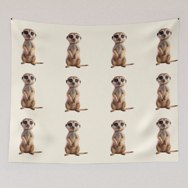 Item preview, Minimalist Plush: Cute Curious Meerkat Aesthetic designed and sold by CuteSlothWorld.