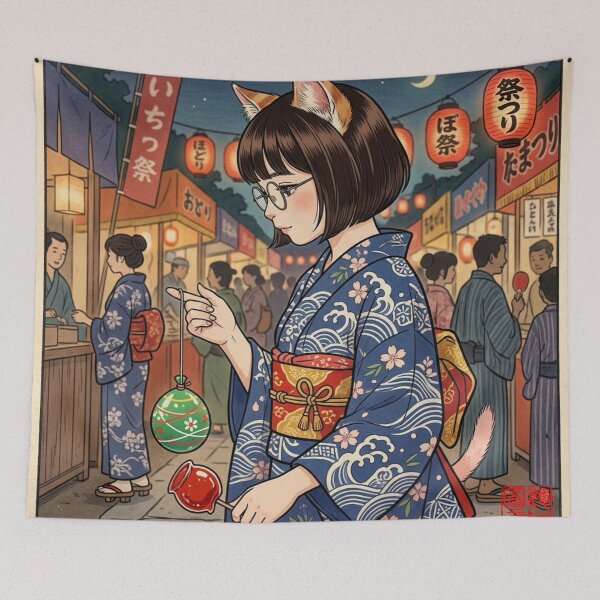 Item preview, Cat Girl at the Summer Matsuri designed and sold by Komatoya.