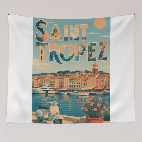 Item preview, Saint-Tropez Old Port Harbor with French Riviera Architecture and Mediterranean Coast designed and sold by Places On Earth.