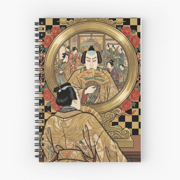 Item preview, Kabuki Actor Reflected in Mirror Vintage Japanese Art designed and sold by TokyoUkiyoHouse.