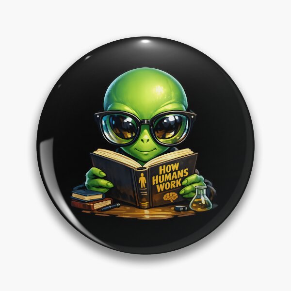Item preview, Curious Alien Studying Humans with Oversized Glasses designed and sold by builtforyou.