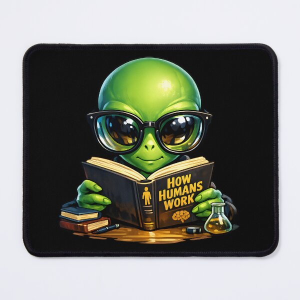 Item preview, Curious Alien Studying Humans with Oversized Glasses designed and sold by builtforyou.