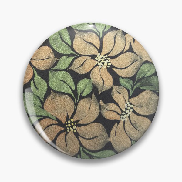 Item preview, Multicolor Handpainted Metallic watercolor floral on Black background designed and sold by DesignsByCPR.