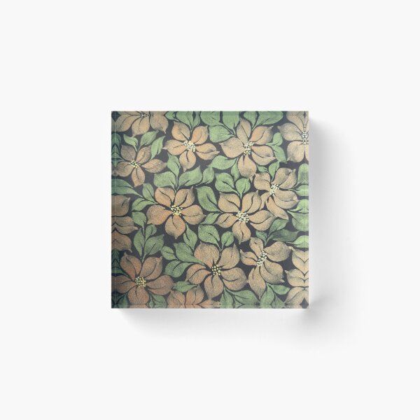 Item preview, Multicolor Handpainted Metallic watercolor floral on Black background designed and sold by DesignsByCPR.