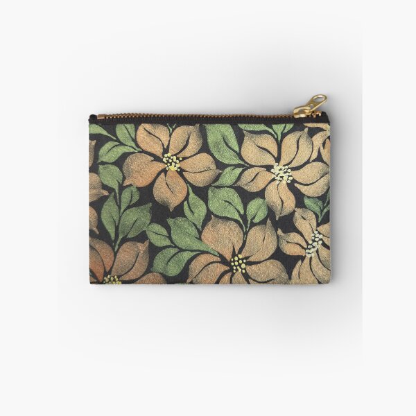 Item preview, Multicolor Handpainted Metallic watercolor floral on Black background designed and sold by DesignsByCPR.