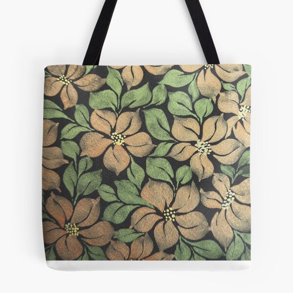 Item preview, Multicolor Handpainted Metallic watercolor floral on Black background designed and sold by DesignsByCPR.