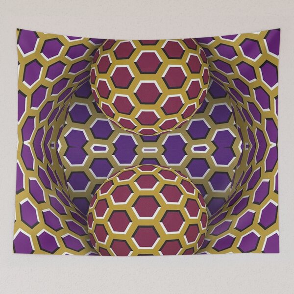 Item preview, 3D Hexagon Tunnel Optical Illusion with Floating Spheres designed and sold by Outlet Raloel.