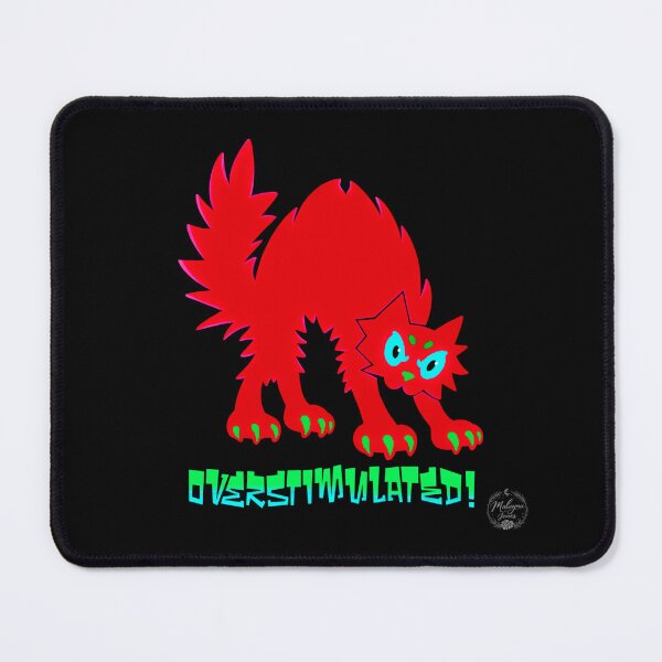 Item preview, Overstimulated! Neon Red Cat designed and sold by malaynasart.