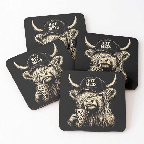 Item preview, Hot Mess High-land Cow Funny Cute Coffee Lover designed and sold by Apparel-Vortex.