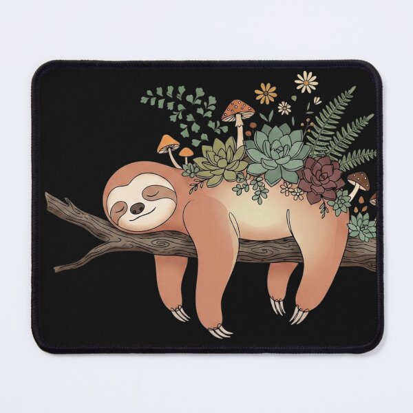 Item preview, Minimalist Sleeping Sloth Botanical Garden Succulent Art designed and sold by Andreza NativeHue Oficial.