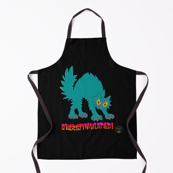 Item preview, Overstimulated! Neon Teal Cat designed and sold by malaynasart.
