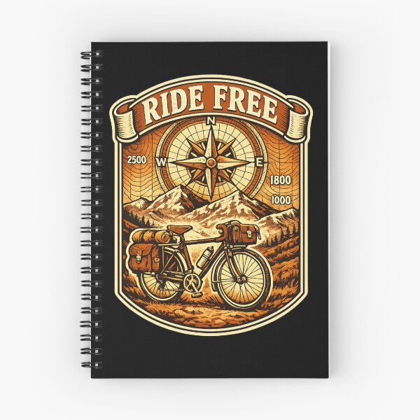 Item preview, Ride Free Vintage Bikepacking Compass Badge designed and sold by ArtoryWorks.